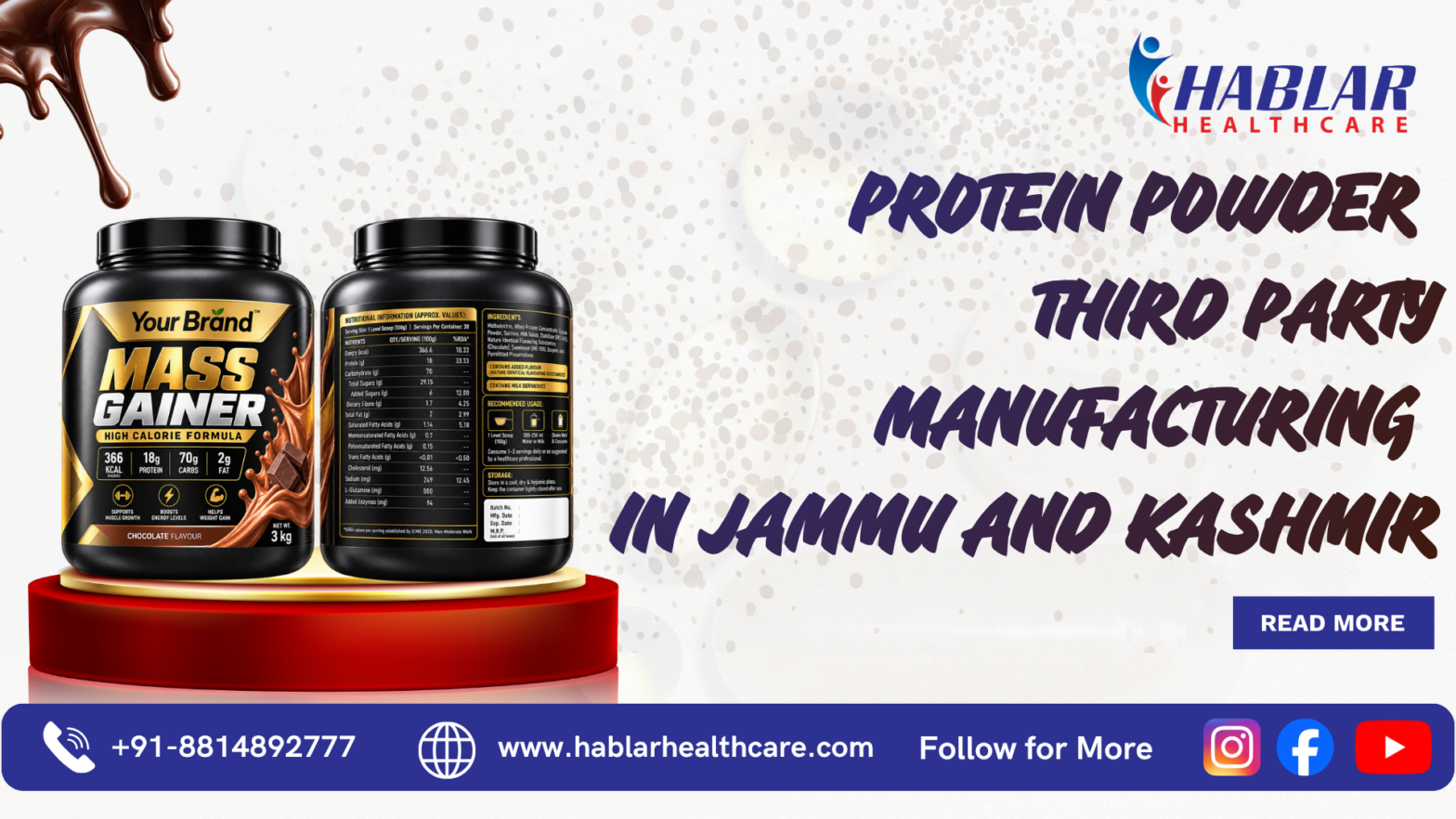 Protein powder third party manufacturing in Jammu and Kashmir